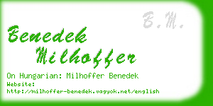 benedek milhoffer business card